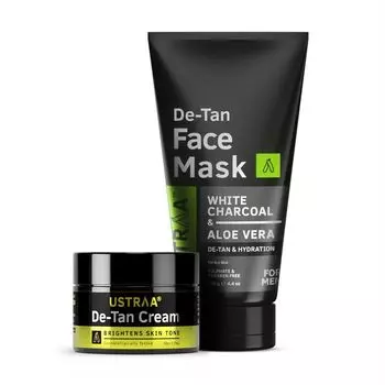 Набор для осветления кожи: маска и крем для лица (125 г + 50 г), De-Tan Face Mask and De-Tan Cream Set, произв. Ustraa