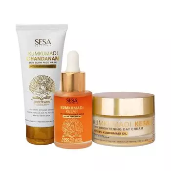 Набор для сияния кожи (100 мл + 30 мл + 50 мл), Glow & Radiance Set, произв. Sesa