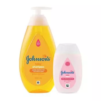 Набор для ухода за детскими волосами и кожей (500 мл + 100 мл), Baby Shampoo & Lotion Set, произв. Johnson’s Baby