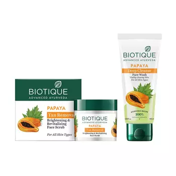 Набор для ухода за кожей (75 г + 100 мл), Bio Papaya Set, произв. Biotique
