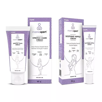 Набор для ухода за кожей и сосками (60 г + 20 г), Mamaxpert Stretch Mark Cream & Soothing Nipple Cream Set, произв. Cipla
