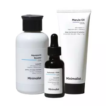 Набор для ухода за сухой кожей (100 мл + 30 мл + 50 г), Dry Skincare Kit Set, произв. Minimalist