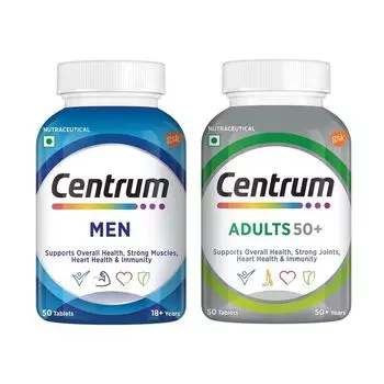 Набор: добавка для мужчин и добавка для взрослых 50+ (50 таб + 50 таб), Men & Adults 50+ Set, произв. Centrum