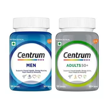 Набор: добавка для мужчин и добавка для взрослых 50+ (30 таб + 30 таб), Men & Adults 50+ Set, произв. Centrum