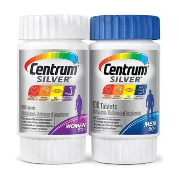 Набор: добавка для женщин 50+ и добавка для мужчин 50+ (100 таб + 100 таб), Silver Women 50+ & Silver Men 50+ Set, произв. Centrum