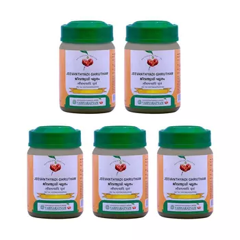 Набор Дживантьяди Грутам (5 x 150 г), Jeevanthyadi Ghrutham Set, произв. Vaidyaratnam