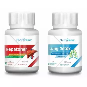 Набор Гепатонер + Ланг Детокс (2 x 60 таб, 500 мг), Hepatoner + Lung Detox Set, произв. Nutrigrams