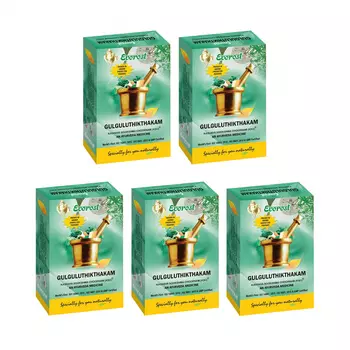 Набор Гулгулутиктакам Кашая Сукшма Чурна (5 x 100 г), Gulguluthithakam Kashaya Sookshma Choornam Set, произв. Everest Ayurveda