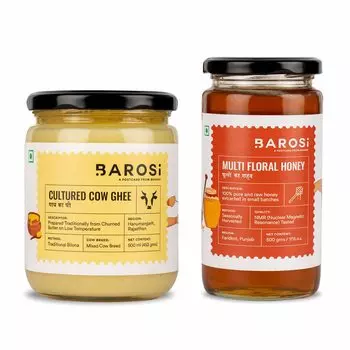 Набор из Масла Гхи и Многоцветкового Меда, Honey-Ghee Combo, произв. Barosi