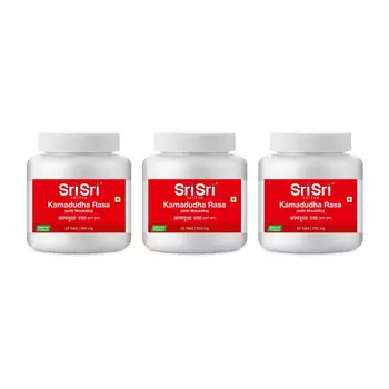 Набор Камадудха Раса (3 x 25 таб, 250 мг), Kamadudha Rasa Set, произв. Sri Sri Tattva