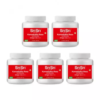 Набор Камадудха Раса (5 x 25 таб, 250 мг), Kamadudha Rasa Set, произв. Sri Sri Tattva