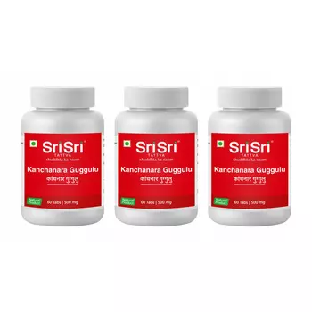 Набор Канчанар Гуггул (3 x 60 таб, 500 мг), Kanchanara Guggulu Set, произв. Sri Sri Tattva