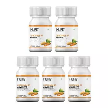 Набор Куркумин + Пиперин (5 x 60 кап, 500 мг), Curcumin + Piperine Set, произв. INLIFE