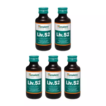 Набор Лив 52 (5 x 200 мл), Liv 52 Syrup Set, произв. Himalaya