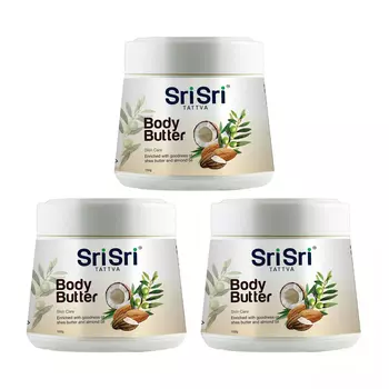 Набор масла для тела с Кокосом и Миндалем (3 х 150 г), Body Butter Set, произв. Sri Sri Tattva