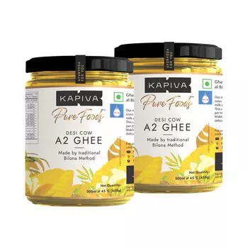 Набор масла Гхи из молока А2 (2 x 500 мл), A2 Milk Desi Ghee Set, произв. Kapiva