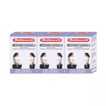 Набор Медохар Гуггул (3 х 120 таб, 700 мг), Medohar Guggulu Set, произв. Baidyanath