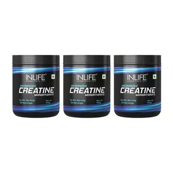 Набор микронизированного креатина моногидрата (3 x 100 г), Micronized Creatine Monohydrate Set, произв. INLIFE