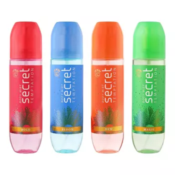 Набор мистов для тела (4 x 120 мл), Body Mist Bold, Bloom, Dew and Magic Set, произв. Secret Temptation