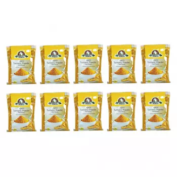 Набор молотой Куркумы (10 x 200 г), Organic Turmeric Powder Set, произв. Health Fields