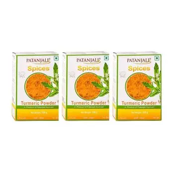 Набор молотой Куркумы (3 x 100 г), Turmeric Powder Set, произв. Patanjali