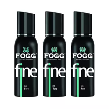 Набор мужского спрея-парфюма для тела Волна Рио (3 x 120 мл), Fragrance Body Spray Fine Rio Wave Set, произв. Fogg