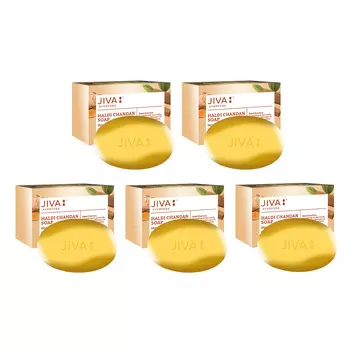 Набор мыла с Куркумой и Сандалом (5 x 75 г), Haldi Chandan Soap Set, произв. Jiva