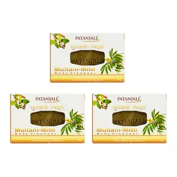 Набор мыла с Мултани Митти (3 x 75 г), Multani-Mitti Body Cleanser Set, произв. Patanjali