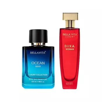 Набор парфюмированной воды Океан и Д.И.В.А. (2 х 100 мл), Ocean Man & D.I.V.A. Woman Eau De Parfum Set, произв. Bella Vita
