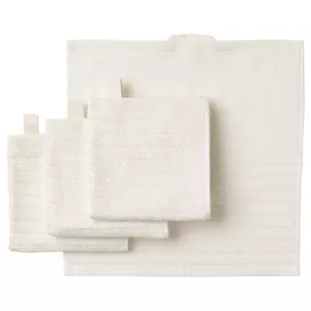 Набор полотенец белых (4 шт), VAGSJON Washcloth White Set, произв. IKEA