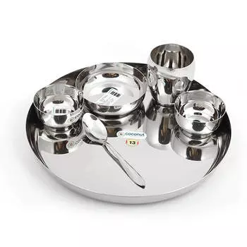 Набор посуды из нержавеющей стали (6 пр), Stainless Steel Mirror Dinner Set, произв. MYINDIA