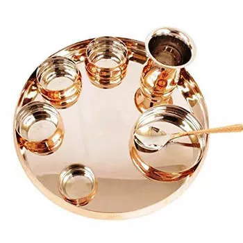 Набор посуды из сплава меди/ нержавеющей стали (8 пр), Stainless Steel & Copper Set, произв. MYINDIA