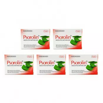 Набор Псоролин: мыло при псориазе (5 x 75 г), Psorolin Medicated Bar Set, произв. Dr.JRK's Research & Pharmaceuticals