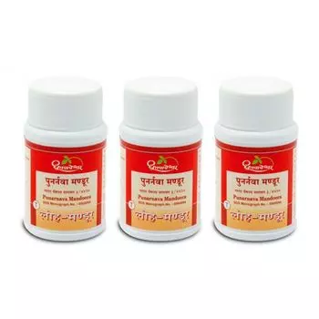 Набор Пунарнава Мандура (3 x 60 таб), Punarnava Mandoora Set, произв. Dhootapapeshwar
