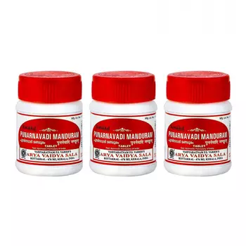 Набор Пунарнавади Мандурам (3 x 30 таб), Punarnavadi Manduram Set, произв. Kottakkal Ayurveda