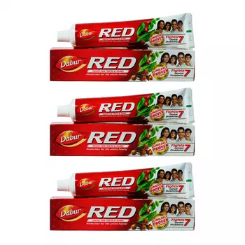 Набор Рэд: натуральной зубной пасты (3 x 200 г), Red Toothpaste Set, произв. Dabur