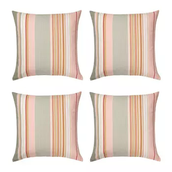 Набор разноцветных чехлов для подушек (4 шт), SOLMOTT Cushion Cover Pink Multicolour/Striped Set, произв. IKEA