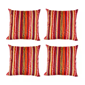Набор разноцветных чехлов для подушек (4 шт), URSPRUNGLIG Cushion Cover Multicoloured Dark Set, произв. IKEA