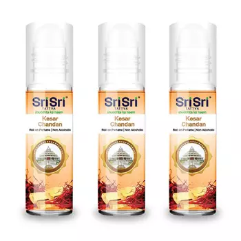 Набор роликовых духов Шафран и Сандал (3 x 10 мл), Kesar Chandan Roll-On Perfume Set, произв. Sri Sri Tattva