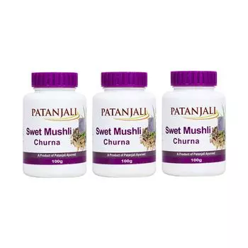 Набор Сафед Мусли Чурна (3 x 100 г), Swet Mushli Churna Set, произв. Patanjali