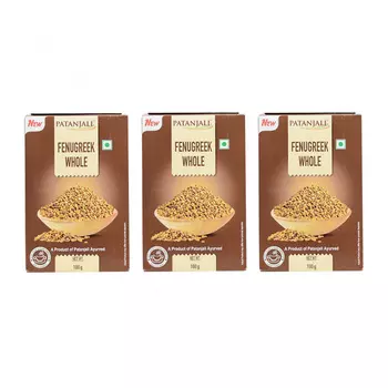 Набор Семена Пажитника (3 x 100 г), Fenugreek Whole Set, произв. Patanjali
