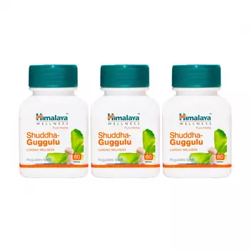 Набор Шуддха Гуггулу (3 х 60 таб, 250 мг), Shuddha Guggulu Set, произв. Himalaya
