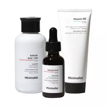 Набор средств против акне (100 мл + 30 мл + 50 г), Anti-Acne Kit Set, произв. Minimalist