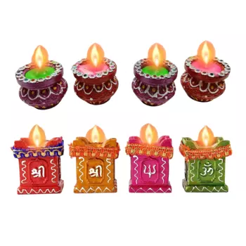 Набор терракотовых свеч (8 шт), Terracotta Candles for Home Decoration 8 pcs, произв. CraftVatika