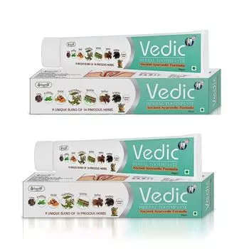 Набор Травяная зубная паста (2 x 100 г), Vedic Herbal Toothpaste Set, произв. Vringra