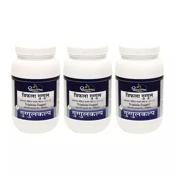 Набор Трифала Гуггул (3 x 60 таб, 100 мг), Triphala Guggul Set, произв. Dhootapapeshwar
