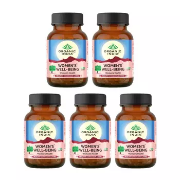 Набор Вуменс Вел Биинг (5 x 60 кап, 350 мг), Womens Well-Being Set, произв. Organic India