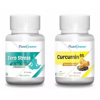 Набор Зеро Стресс + Куркумин 95 (2 x 60 таб, 500 мг), Zero Stress + Curcumin 95 Set, произв. Nutrigrams
