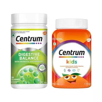 Набор жевательных конфет: для пищеварительного баланса и для детей (30 шт + 30 шт), Digestive Balance Gummies & Kids Gummies Set, произв. Centrum