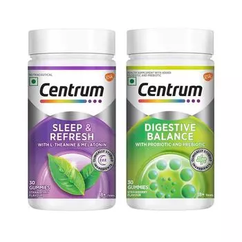 Набор жевательных конфет для сна и свежести и для пищеварительного баланса (30 шт + 30 шт), Sleep & Refresh Gummies & Digestive Balance Gummies Set, произв. Centrum